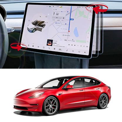 Arcoche Tesla Model 3 & Y 2021 Screen Rotating Holder Center Console Navigation Screen Rotation Holder can be rotated 30 degrees, feel free to flexibly adjust left and right to the best viewing made of high-strength ABS plastic material.